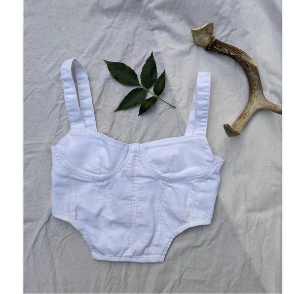 White Denim Corset - Picture 4 of 6